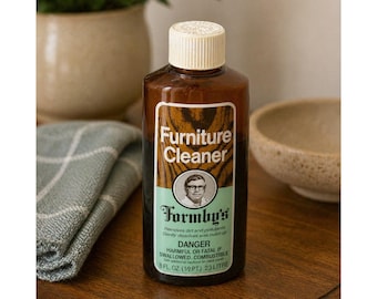 Vintage Formby's Furniture Cleaner 8oz Amber Bottle Homer Formby 60% Full
