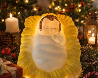 Vintage Blow Mold Nativity Set -joseph, Mary & Baby Jesus -general Vintage Blow Mold Nativity Set -joseph, Mary & Baby Jesus -general