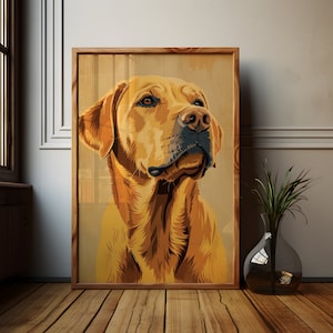 Labrador Poster | Labrador Retriever Pop Art Print, Majestic Dog Portrait, Modern Pet Wall Decor, Animal Lover Gift, Vibrant Home Art
