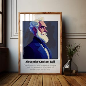 Alexander Graham Bell Zitat Poster, Inspirationszitat Alexander Graham Bell Poster, Erfinder des Telefons, Erfinder Historische Ikonen