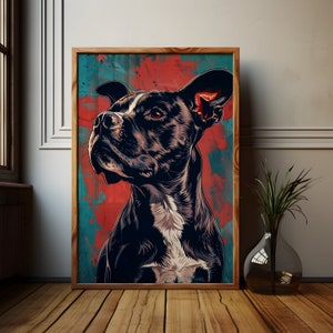 Staffordshire Bull Terrier Art Print: Bold Modern Dog Wall Decor