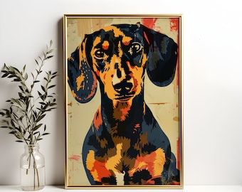 Vivid Dachshund Art Print: Sausage Dog Lover Gift