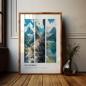 Poster escursionistico delle Alpi francesi del Tour Du Ruan, Poster delle Alpi francesi del Tour Du Ruan, Emosson, Valle dell'Emaney, Salanfe, Susanfe, La Vogealle, Sixt-Fer à Cheval