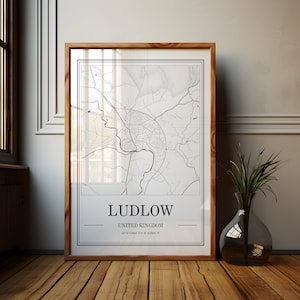 Cartel del mapa de Ludlow / Pinturas de Shropshire, Arte de la pared de Ludlow, Impresiones de viajes del Reino Unido, Colinas de Shropshire, Obras de arte del campo del Reino Unido