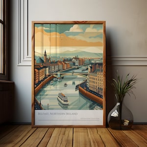 Belfast Cityscape Poster: Northern Ireland Travel Art