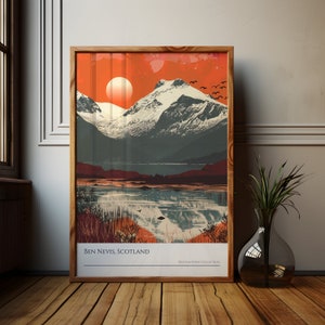 Ben Nevis Sunset Poster: Scotland Mountain Art Print