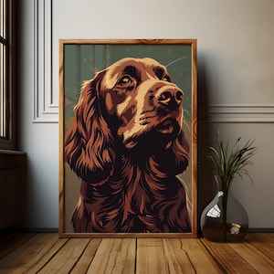 Vintage Springer Spaniel Art Print: Regal Dog Portrait