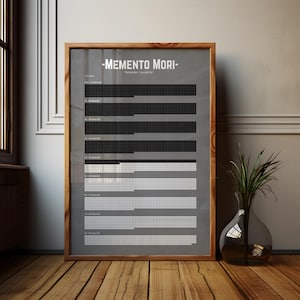 Personalisierter dunkler Memento Mori Kalender Poster Druck, Memento Mori Kunstwerk, Stoische Kunst, Stoizismus Geschenk, Philosophische Kunst, griechische Philosophie