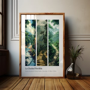 La Ciudad Perdida Trek Poster: Columbia Travel Art Print