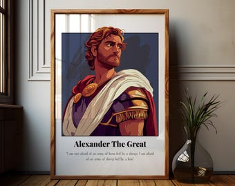 Alexander the Great Quote Poster, Inspirational Quote Alexander the Great Poster, Greek History Art, Historical Icons, Influential People
