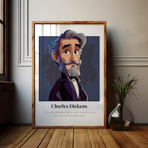Charles Dickens Zitat Poster, Inspirierendes Zitat Charles Dickens Poster, große Erwartungen, historische Symbole, einflussreiche Menschen