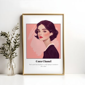 Coco Chanel Quote Poster, Coco Chanel Decor, Female Empowerment Quotes, Historical Women, Strong Women, Female Motivational Quotes, Fashion