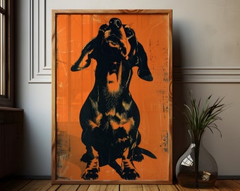 Dachshund Art Print: Bold Sausage Dog Poster