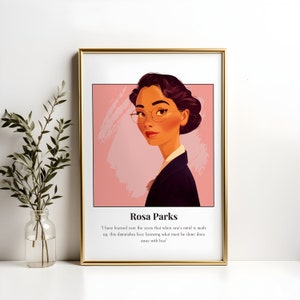 Cartel de la cita de Rosa Parks, Arte de los derechos civiles de Rosa Parks, Citas de empoderamiento femenino, Mujeres históricas, Mujeres fuertes, Mes de la Historia Negra