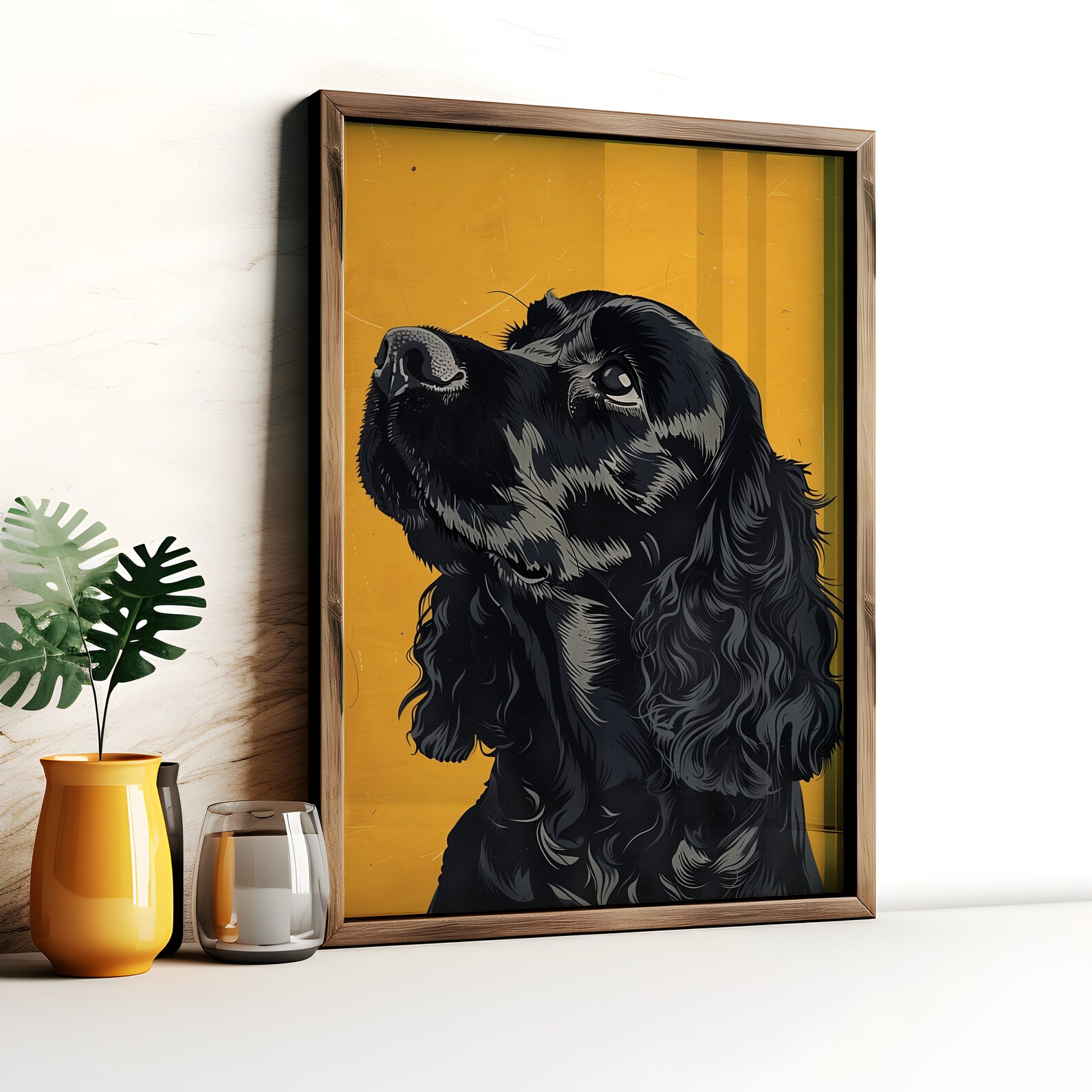 Black Cocker Spaniel Art Print: Modern Dog Portrait - Etsy