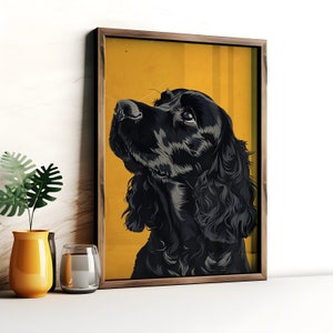 Black Cocker Spaniel Art Print: Modern Dog Portrait - Etsy
