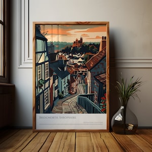 Bridgnorth Sunset Art Print: Shropshire Hills Travel Poster