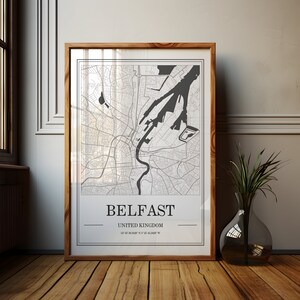 Beltz Karte Poster | Minimalistische Stadt Poster, Schwarz-Weiß Urban Kunst, Moderne Reise-Dekor,Vereinigtes Königreich Straßenkarte