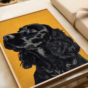 Black Cocker Spaniel Art Print: Modern Dog Portrait - Etsy