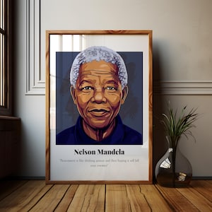 Nelson Mandela Zitat Poster, Inspirierendes Zitat Nelson Mandela Poster, Monat der Schwarzen Geschichte, historische Symbole, einflussreiche Personen