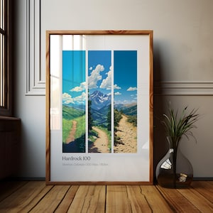 Hardrock 100 ultramarathonposter, Silverton Colorado trailrunning poster, Hardrock 100 uithoudingsrennen print, ultrarunner cadeau