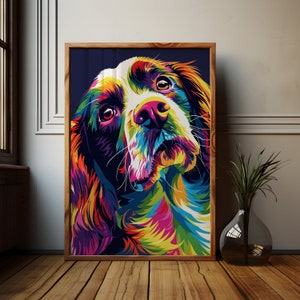 English Springer Spaniel Art Print | Springer Spaniel Dog Wall Art, Pet Decor, Modern Animal Artwork, Gift for Dog Lovers