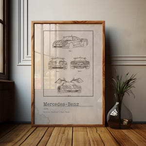 Mercedes SLAGT 1995 Patent Kunstdruck: Oldtimer Poster