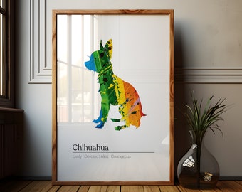 Colorful Chihuahua Art Print: Modern Dog Lover Gift