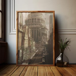 Modern Roman Empire Cityscape Poster: Alternative History Art Print