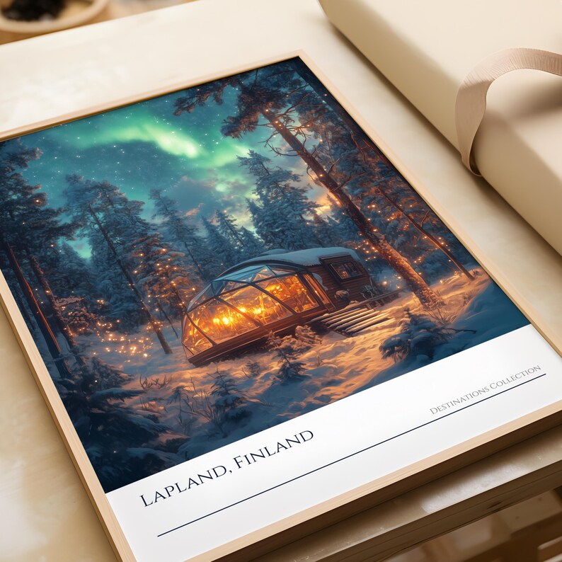 Lapland Dome Poster, Lapland Souvenir, Finland Christmas Vacation