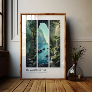 West Coast Trail Hiking Poster: Vancouver Canada Travel Art