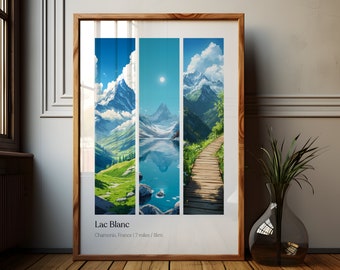 Lac Blanc Chamonix Hike Poster: France Travel Art Print