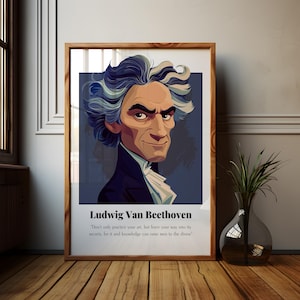 Ludwig Van Beethoven Zitat Poster, Inspirationszitat Ludwig Van Etholischer Poster, Komponisten Kunst, Historische Ikonen, Einflussreiche Menschen