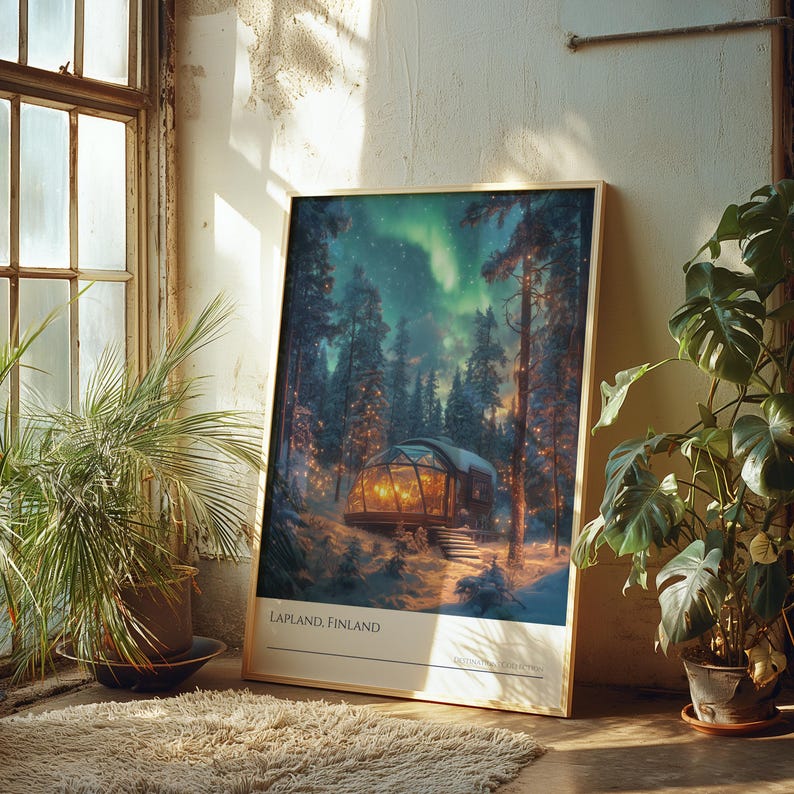 Lapland Dome Poster, Lapland Souvenir, Finland Christmas Vacation