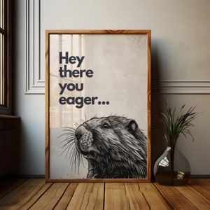 Quirky Beaver Poster: Playful Animal Art Print