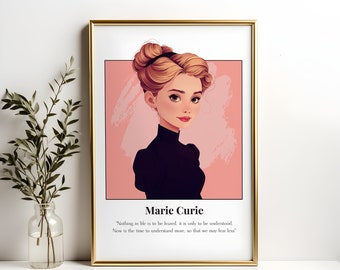 Poster citation de Marie Curie : Women in STEM Impression artistique