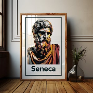 Colourful Seneca Stoic Art Print, Stoicism Poster, Seneca Quote, Stoic Poster, Stoicism Artwor, Philosophical Wall Art, Memento Mori