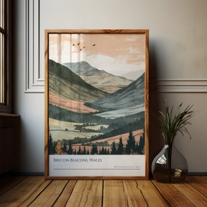 Brecon Beacons Welsh Landscape Poster, Cymru Landscape Artwork, Brecon Beacons Wales Wall Art, Wales Scenic Poster, UK Travel, Cymru Gift