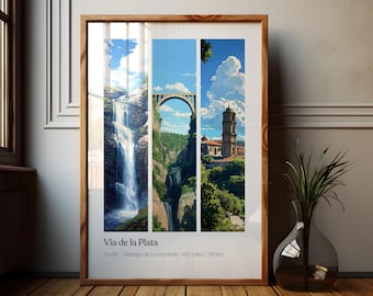 Via de la Plata Poster: Camino de Santiago Print