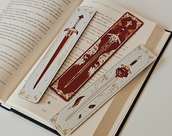 Elegancki zestaw zakładek do książek w kształcie miecza, drukowany w 3D – motyw fantasy, misterny design, idealny dla miłośników książek i jako prezent