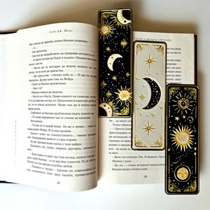 Celestial Dreams 3D gedrucktes Lesezeichen-Set - Sonne, Mond und Sterne Design, perfekte Geschenke für Buchliebhaber, Papa, Mutter, Schwester, Bruder
