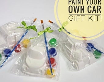 DIY Plaster Car Paint Kit: Kids Painting Party Favor Bags