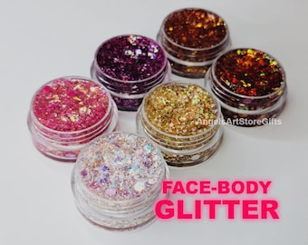 Handmade Glitter Gel Makeup: Face, Body, Hair - Festival Holographic Glitter