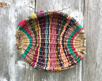Multicolored Basket for Table or Wall  (ETSY BADGE WINNER!)