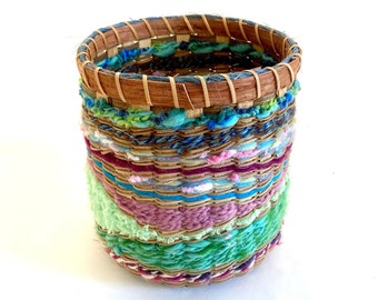 Large Tapestry Basket  FREE shipping