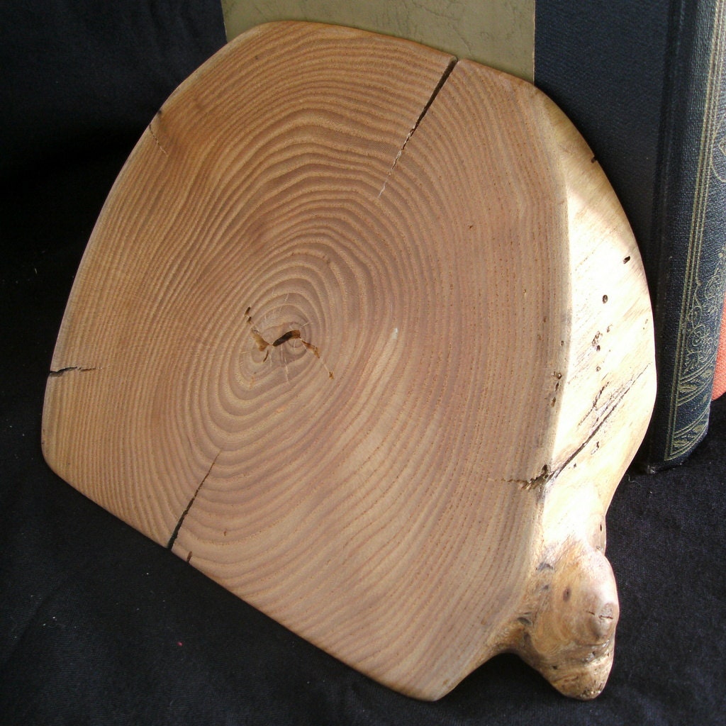 Log Bookends Handmade of Red Elm Etsy