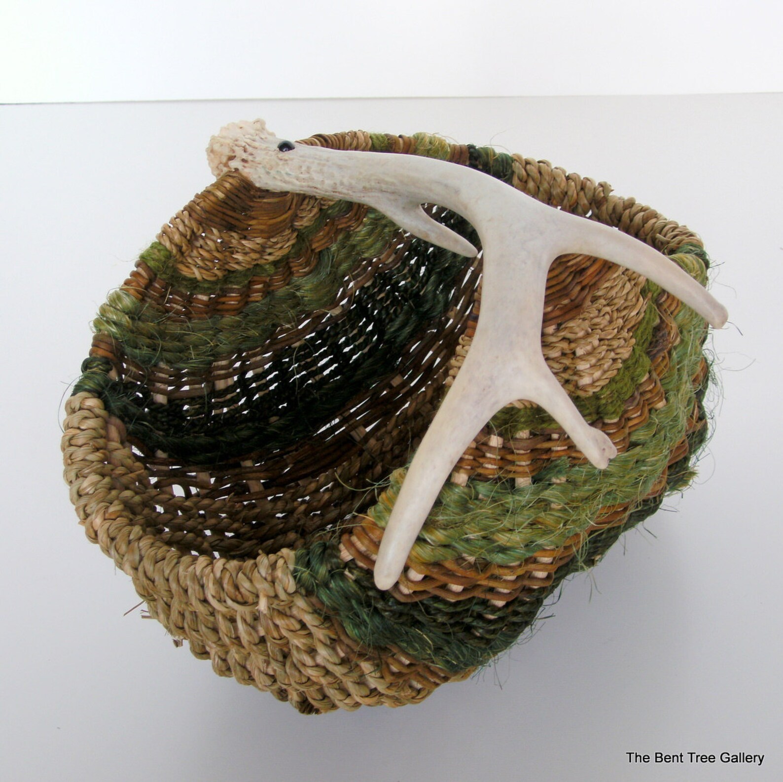 Handmade Basket with Deer Antler Handle Etsy