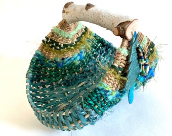 Decorative Basket in Blue and Green FREE SHIPPING