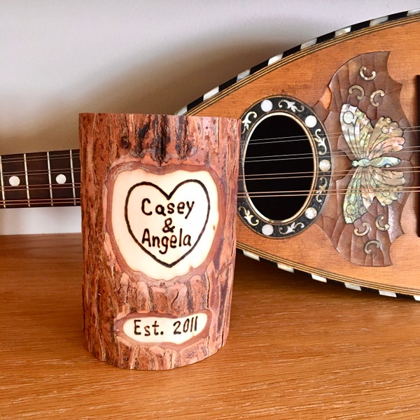 9th Anniversary Willow Hanging or Standing Plaque  with Free Wood Burned Inscription