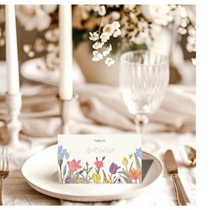 Bearbeitbare Tischkarten / Hochzeitstischkarte / Esstisch Auto / editierbare Tischkarten / blumige Hochzeit / bearbeitbare Tischkarten